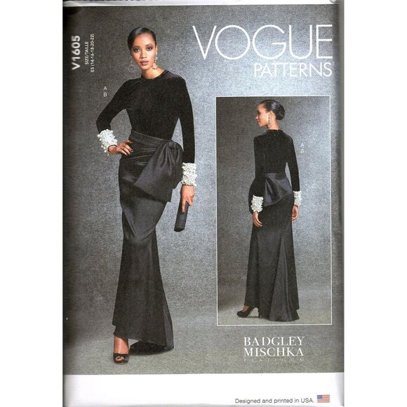 Vogue Other - Vogue V1605 Misses 14 to 22 Badgley Mischka Top and Skirt Uncut Sewing Pattern